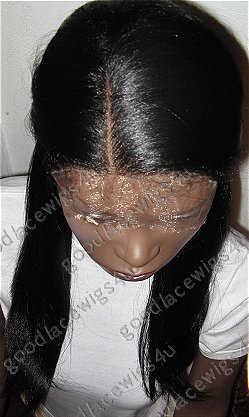 Realistic Yaki Texture Glueless cap synthetic lace front wig