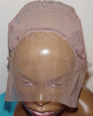 French lace front wig cap taken with the flash on - Close Up Front View